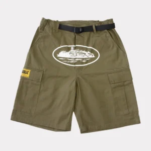 Corteiz Alcatraz Cargo Shorts – Khaki Green
