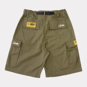 Corteiz Alcatraz Cargo Shorts – Khaki Green