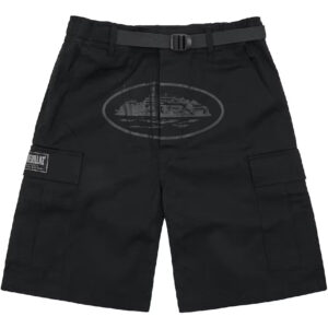 Corteiz Alcatraz Cargo Shorts – Triple Black
