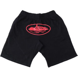 Corteiz Alcatraz Shorts – Black/Red